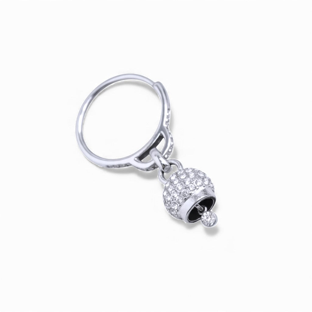 Anello Regolabile con Campanella Portafortuna In Acciaio Inossidabile
