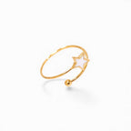 Anello a Fascia con Stella In Acciaio Inossidabile