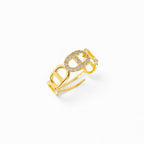 Anello Chain Regolabile con Pavé di Zirconi In Acciaio Inossidabile