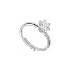 Anello Solitario Classico con Zircone Brillante In Acciaio Inossidabile