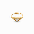 Anello con Cuore in Pavé di Zirconi In Acciaio Inossidabile