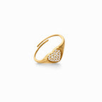 Anello con Cuore in Pavé di Zirconi In Acciaio Inossidabile