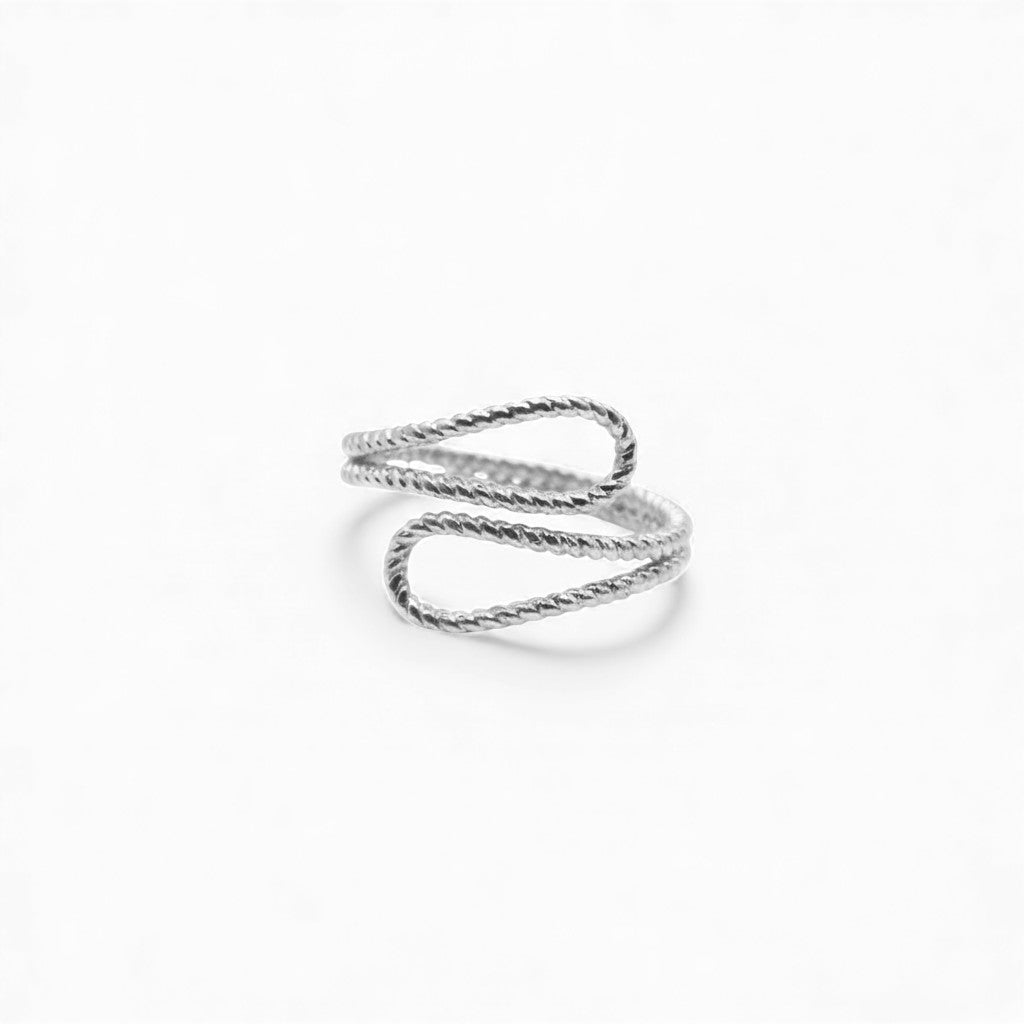 Anello Spirale Twist Sottile in Acciaio Inossidabile