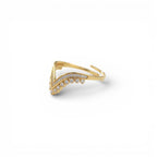 Anello V-Shape Contour con Zirconi In Acciaio Inossidabile