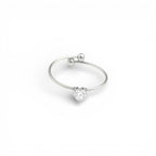Anello Heart Link con Cuore in Pavé In Acciaio Inossidabile