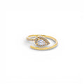 Anello Goccia Imperiale con Pavé di Zirconi In Acciaio Inossidabile