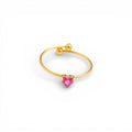 Anello Heart Link con Cuore in Pavé In Acciaio Inossidabile