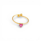 Anello Heart Link con Cuore in Pavé In Acciaio Inossidabile
