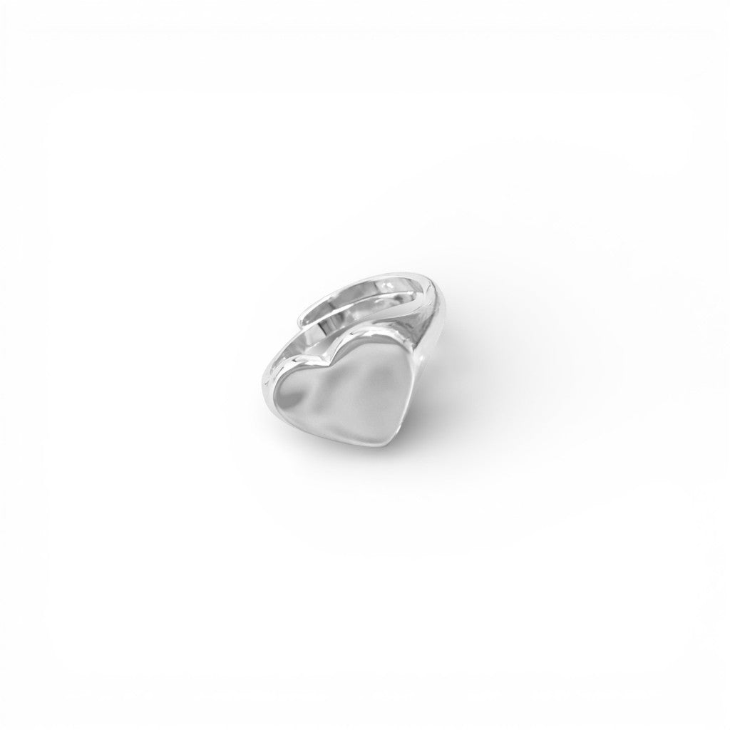 Anello Cuore Liscio In Argento 925