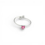 Anello Heart Link con Cuore in Pavé In Acciaio Inossidabile