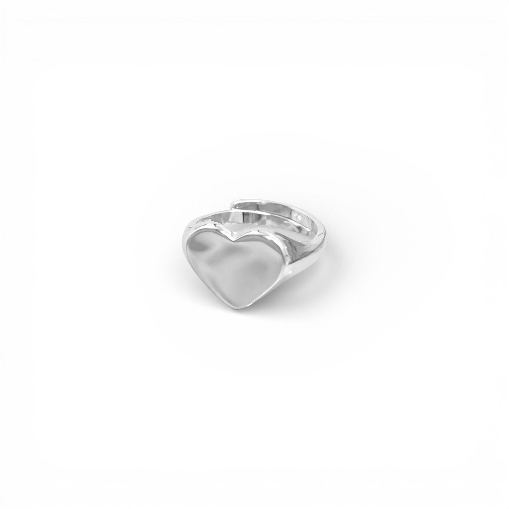 Anello Cuore Liscio In Argento 925