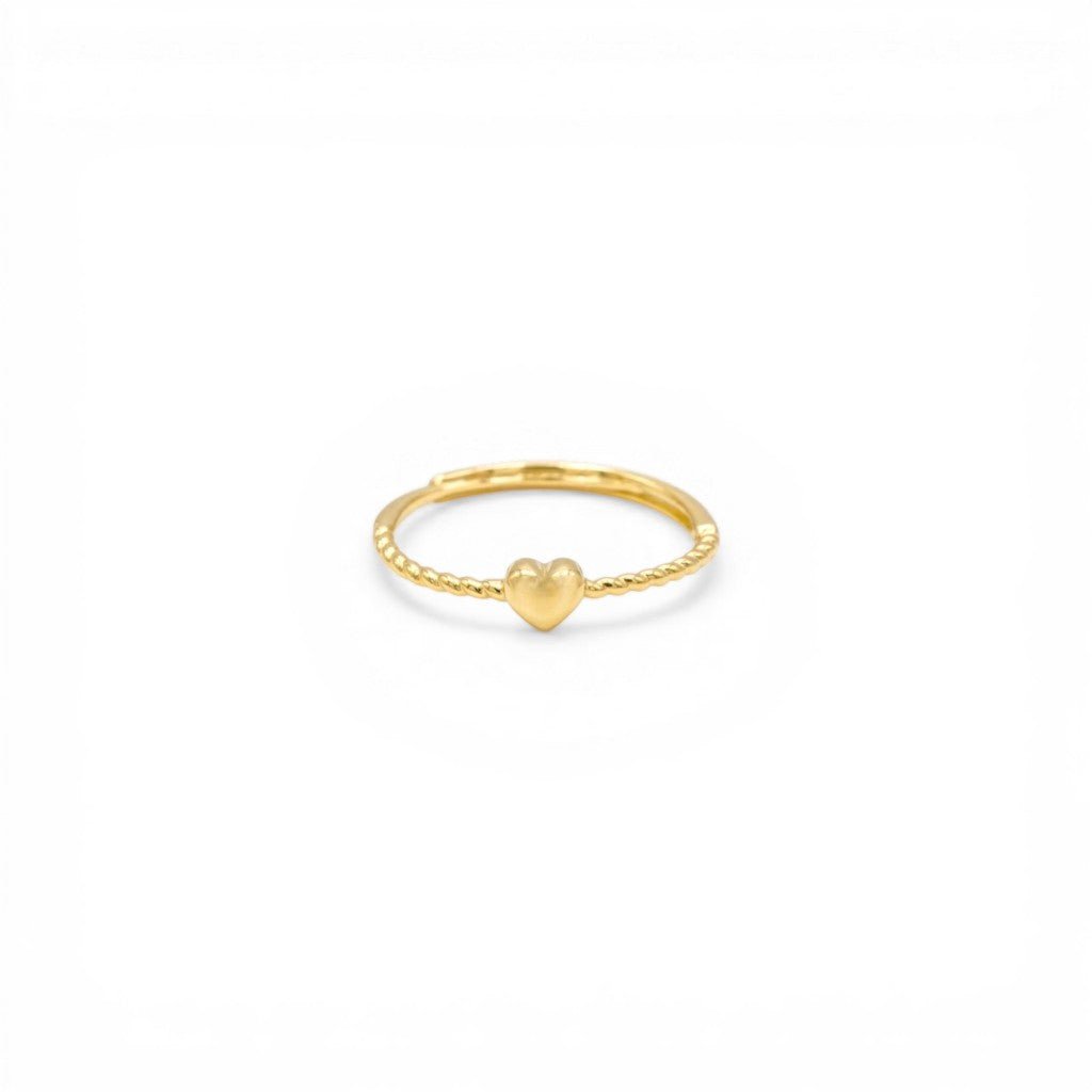 Anello Torchon con Cuore Centrale In Argento 925