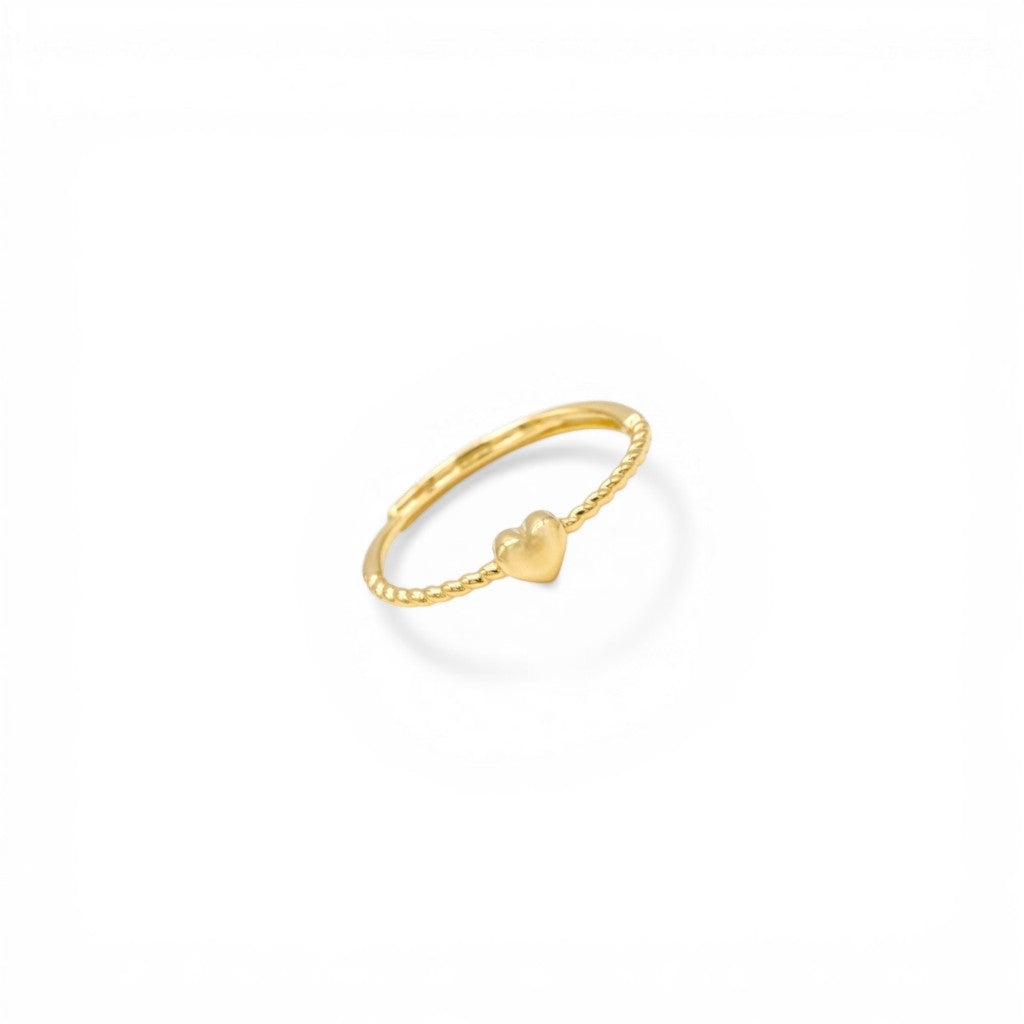 Anello Torchon con Cuore Centrale In Argento 925