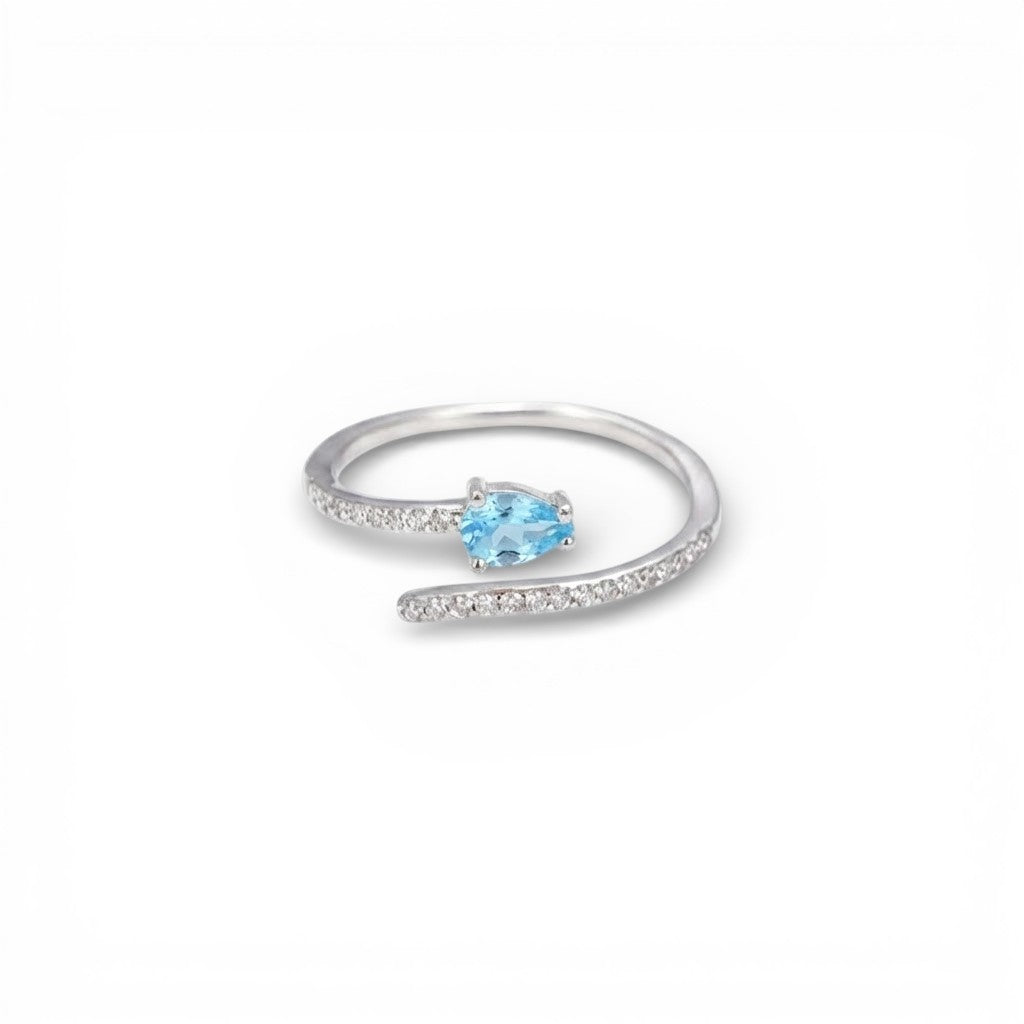 Anello Vortice Cromatico a Spirale con Zirconi In Argento 925