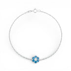 Bracciale Petali Cromatici con Fiore di Zirconi In Argento 925