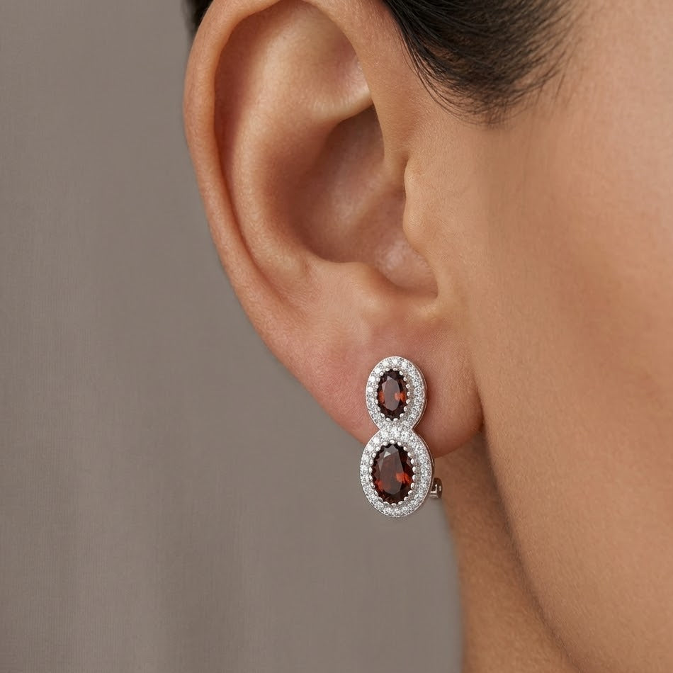 Orecchini Doppio Kate a Clip In Argento 925