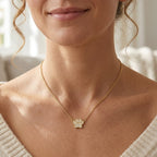Collana Zampa Con Zirconi In Acciaio Inossidabile