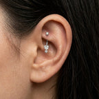 Piercing Banana con Cuore e Zirconi In Acciaio Inossidabile