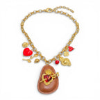 Collana Multicharm Cuore Sacro ed Ex-Voto In Acciaio Inossidabile