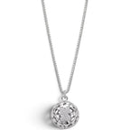 Collana Chiama Angeli con Angioletto Pavé e Cuori Traforati In Acciaio Inossidabile