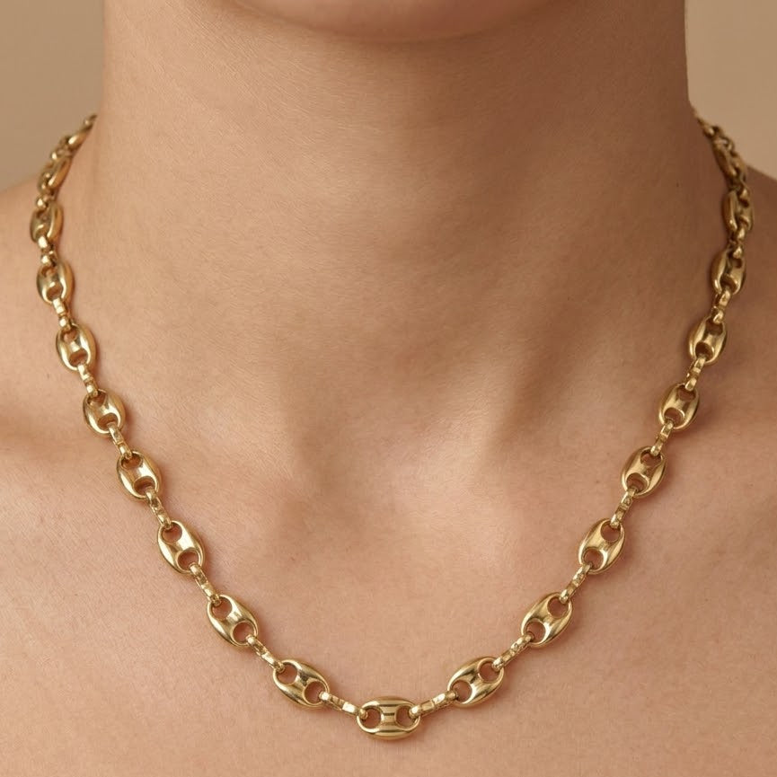 Collana a Maglia Chicco di Caffè In Acciaio Inossidabile