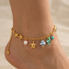 Cavigliera con Charms Marini Misti In Acciaio Inossidabile