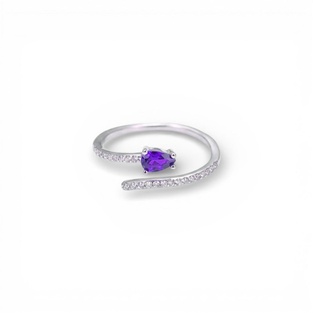 Anello Vortice Cromatico a Spirale con Zirconi In Argento 925