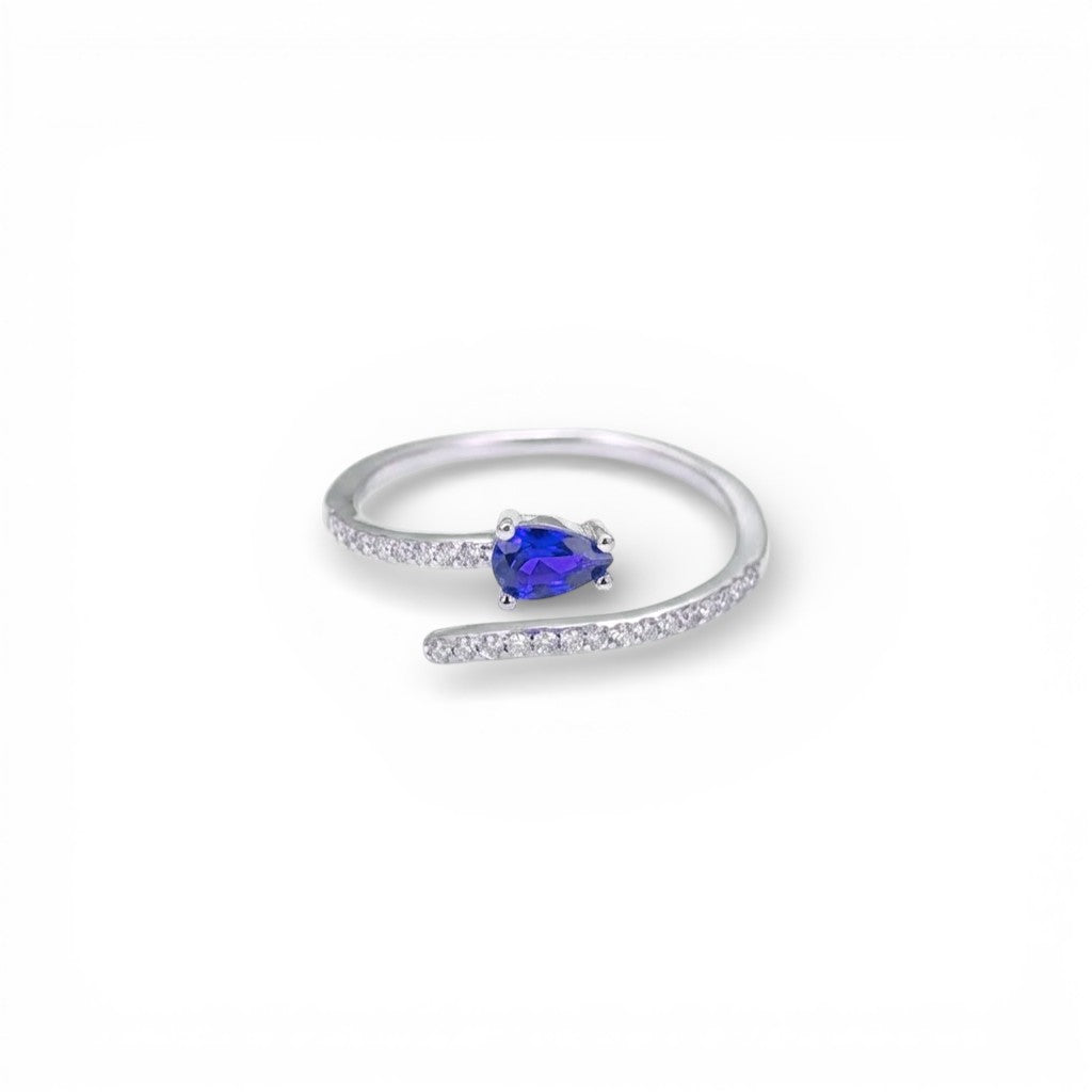 Anello Vortice Cromatico a Spirale con Zirconi In Argento 925