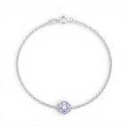 Bracciale Petali Cromatici con Fiore di Zirconi In Argento 925