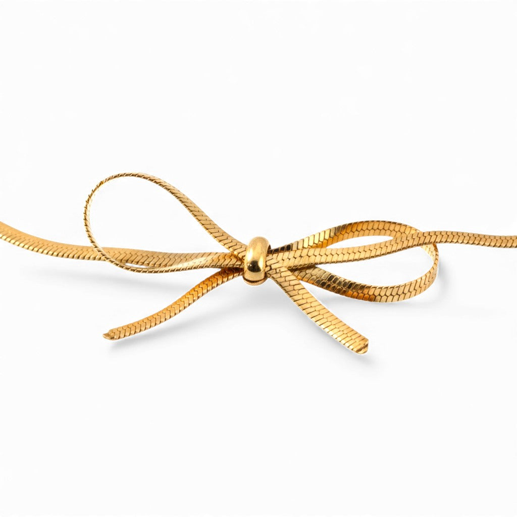 Collana con Fiocco Centrale In Acciaio Inossidabile