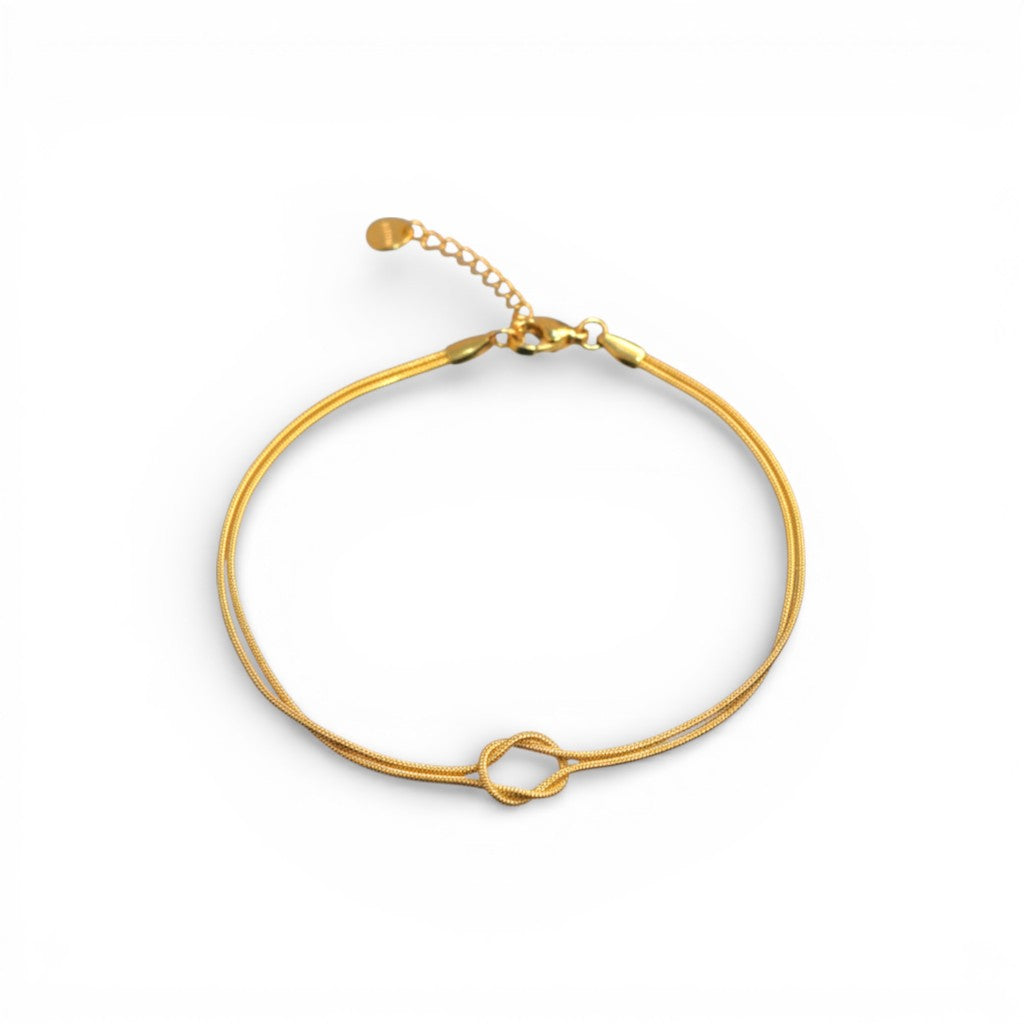 Bracciale Nodo Doppio Filo in Acciaio Inossidabile