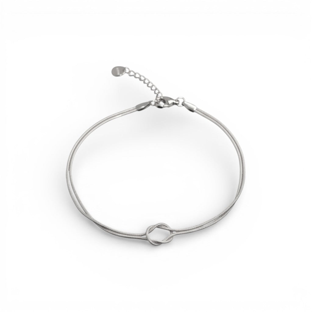 Bracciale Nodo Doppio Filo in Acciaio Inossidabile