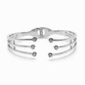 Bracciale a Polsino Rigido con Zirconi Luminosi In Acciaio Inossidabile