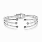 Bracciale a Polsino Rigido con Zirconi Luminosi In Acciaio Inossidabile