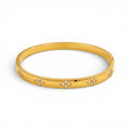 Bracciale Rigido Sottile Crystal Bloom con Fiori di Cristalli in Acciaio Inossidabile