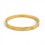 Bracciale Rigido Sottile Crystal Bloom con Fiori di Cristalli in Acciaio Inossidabile