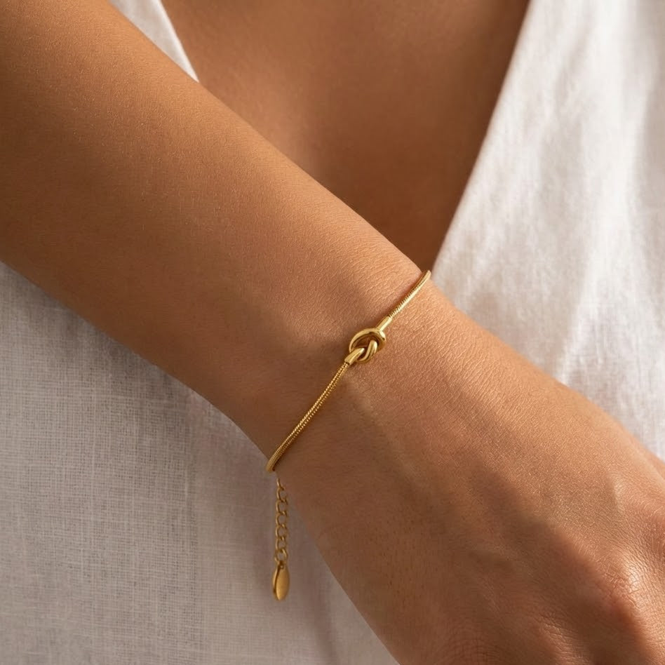 Bracciale Double Strand con Nodo Intrecciato In Acciaio Inossidabile