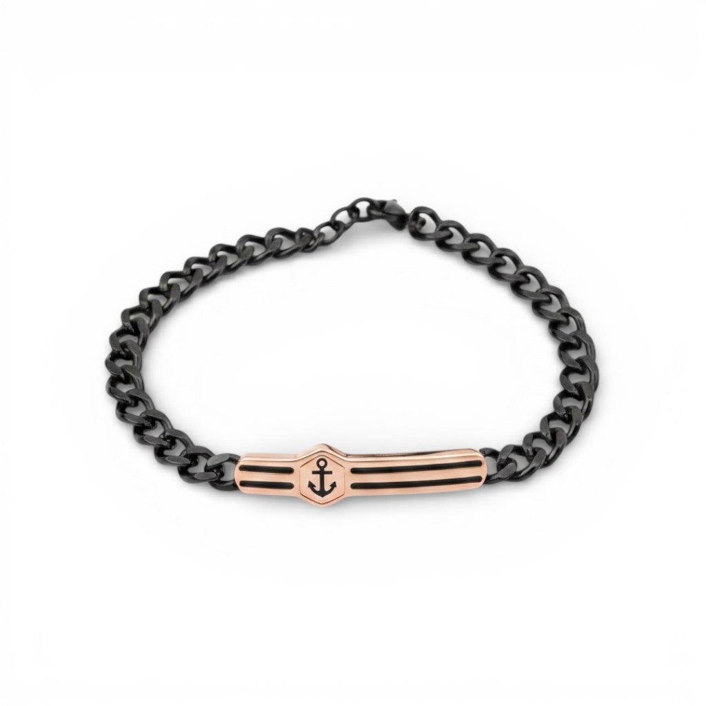 Bracciale Orizzonte d'Acciaio con Ancora In Acciaio Inossidabile