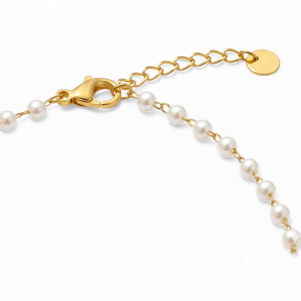 Bracciale Rosario con Perle in Acciaio Inossidabile