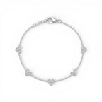 Bracciale Five Hearts in Pavé in Acciaio Inossidabile