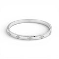 Bracciale Rigido Sottile Crystal Bloom con Fiori di Cristalli in Acciaio Inossidabile