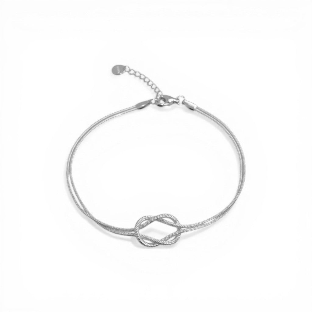Bracciale Nodo Doppio Filo in Acciaio Inossidabile