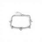 Bracciale Sfere e Multi-Charm con Cuore in Pavé In Acciaio Inossidabile