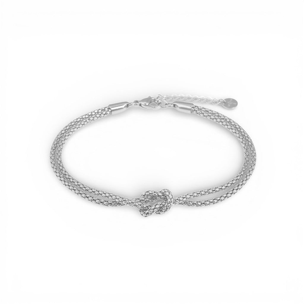 Bracciale Nodo dell'Infinito a Doppio Filo In Acciaio Inossidabile