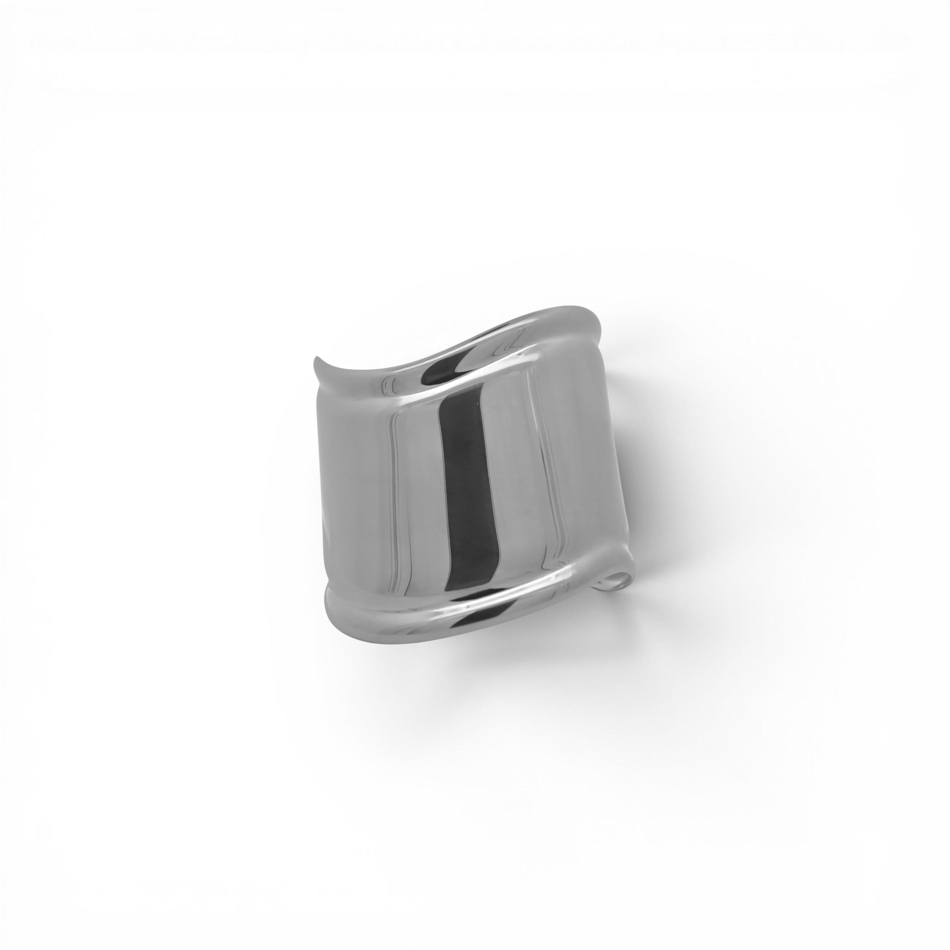 Bracciale Bangle a Fascia Maxi Curva In Acciaio Inossidabile