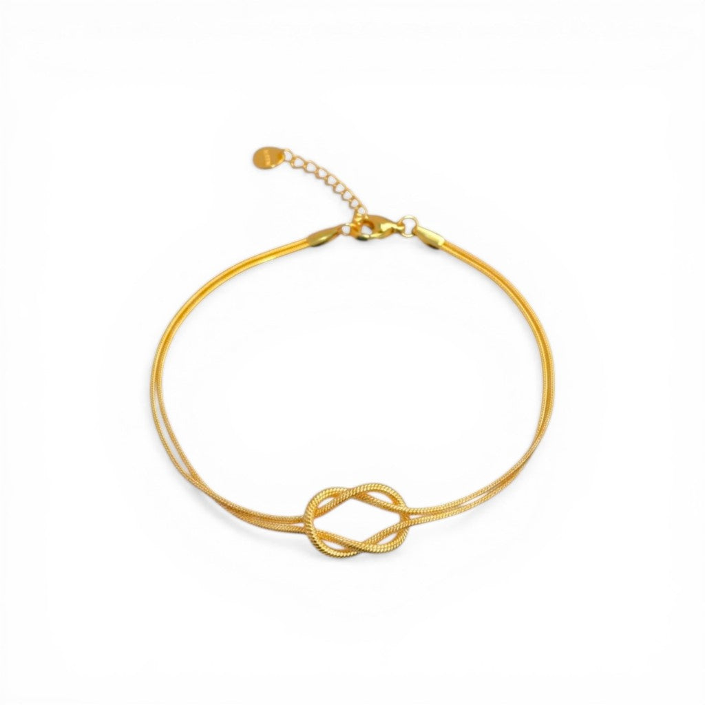 Bracciale Nodo Doppio Filo in Acciaio Inossidabile