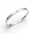 Bracciale Rigido Sottile Crystal Bloom con Fiori di Cristalli in Acciaio Inossidabile