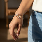 Bracciale Teddy Love con Orsetto Smaltato e Perla In Acciaio Inossidabile