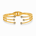 Bracciale a Polsino Rigido con Zirconi Luminosi In Acciaio Inossidabile