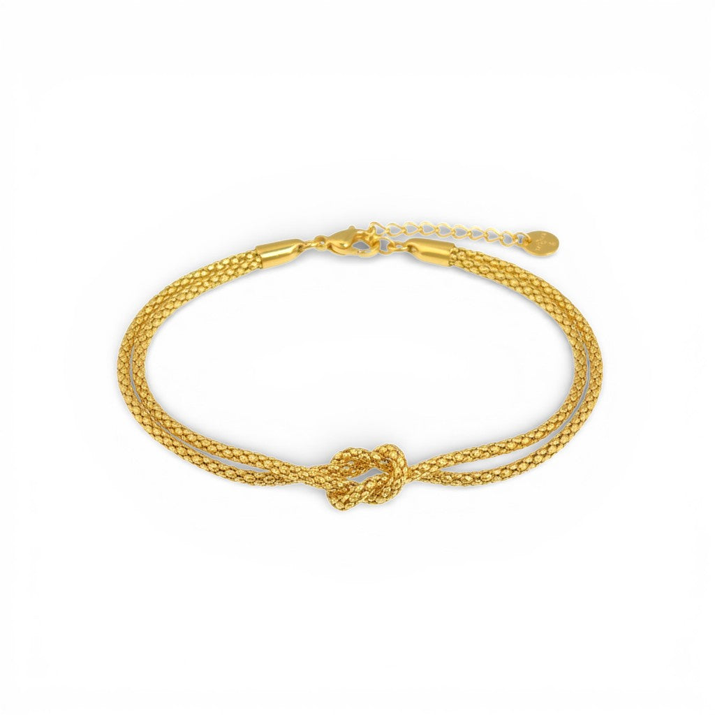 Bracciale Nodo dell'Infinito a Doppio Filo In Acciaio Inossidabile